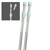 [のぼり 旗用 ポール ステンレス製 2本セット] 3m 2段伸縮 錆びにくい 風に強い 丈夫 竿 かんたん設置