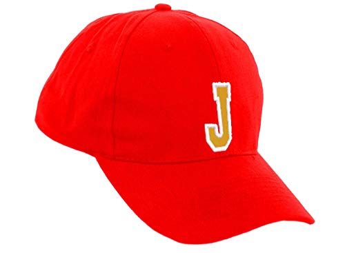 Romens Ltd Niña Niño Gorra De Beisbol Protección Solar Kids Niñas Rojo Sombrero Letra del Alfabeto (J)