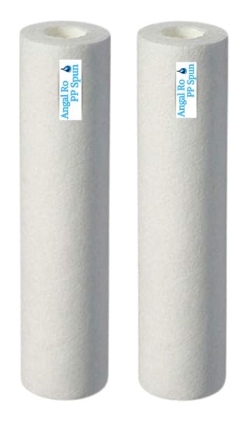 Angal Ro | Aqua 5 Micron PP Spun Filter Candle Set for All Type RO Water Purifier 10 inch for Domestic Ro Water Purifier White (Pack of 2) (A123)