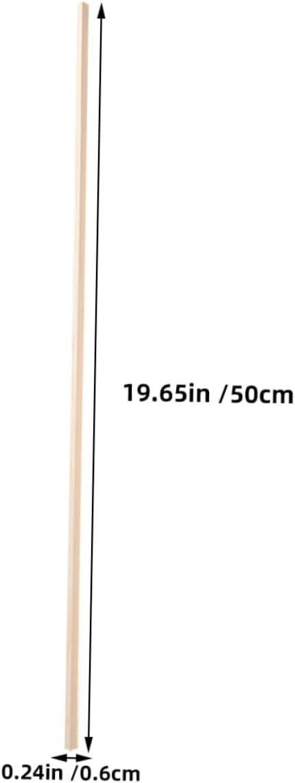 PRETYZOOM 12pcs Wood Strips for Window Decoration, 6mm Beige Trim