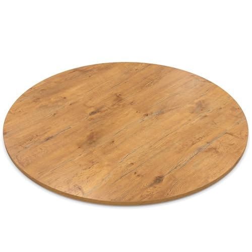 AUPROTEC Plateau de table rond 19 mm Ø 800 mm Pale Lancelot Oak Panneau en bois revêtu de résine mélaminée Panneau de particules avec chant ABS Sélection : 80 cm