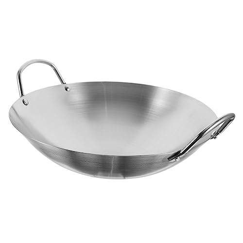 Wok de acero inoxidable 12 pulgadas con tapa para cocina miniatura 1