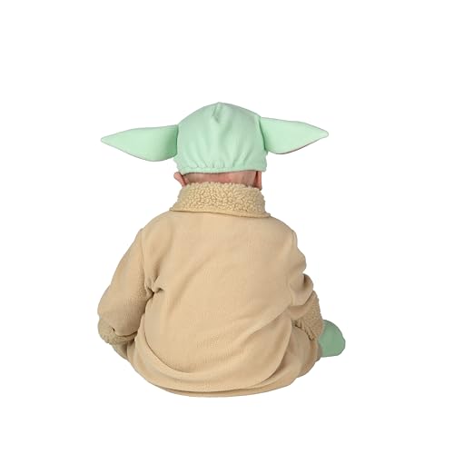 Star Wars Grogu Official Infant Deluxe Costume - Premium Quality Minky Fabric and Non-Slip Grip Booties