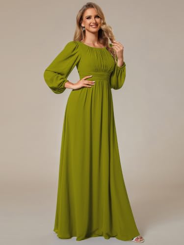 Image of Ever-Pretty Women's Chiffon Long Sleeve Formal Wedding Guest Dresses