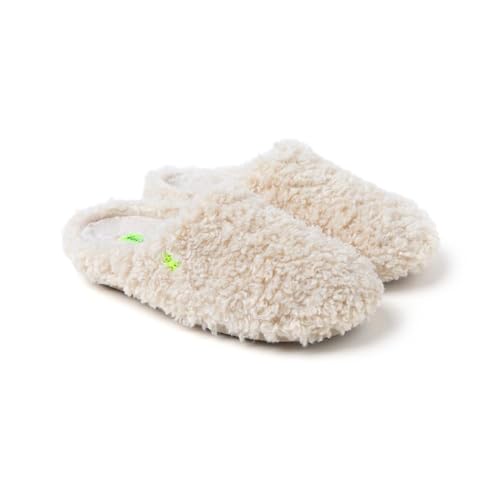 Hot Potatoes, Modelo EDMORE, Pantuflas de pelo rizado, Zapatillas de estar por casa de pelo efecto borreguito y brillo para Mujer. Planta acolchada de pelo y extraíble, suela caucho natural y flexible