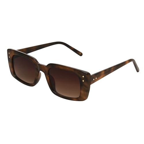 Frye Women's Janie Sunglasses Rectangle, Brown, 52 mm