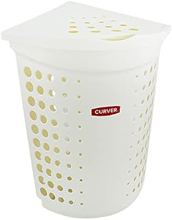Curver Corner Laundry Basket Linen Washing Clothes Storage Hamper Plastic Rattan