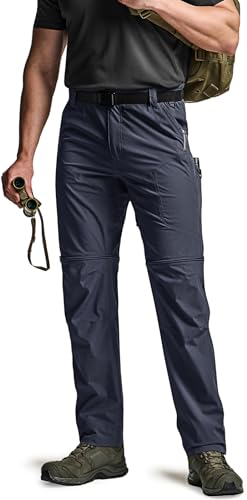 Image of CQR Men's Convertible Cargo Tactical Pants, Water Resistant Outdoor Hiking Pants, Zip Off Lightweight Stretch Work Pants