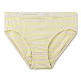 Sanetta Mädchen-Unterhose Gelb | Hochwertige und nachhaltige Unterhose für Mädchen aus Baumwoll-Mix. Slip im Ringel-Design | Unterwäsche für Mädchen