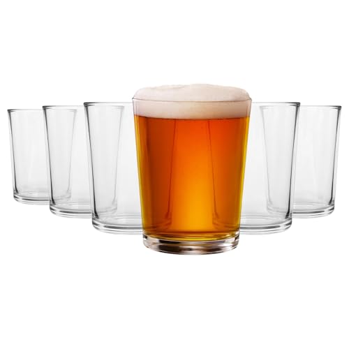 Argon Tableware Islington Pint Beer Glasses 568ml (20oz) Pack of 6 Toughened Stackable Bar Glasses Dishwasher Safe Durable Pint Glasses for Lagers Ales & Ciders
