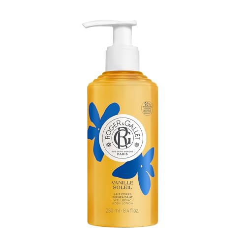 Roger&Gallet - Lait Corps Parfumé Vanille Soleil - Notes de Vanille, Jasmin, Ylang-Ylang, Fève Tonka - Enrichi en Beurre de Karité - Lait pour le Corps Hydratant et Nourrissant - Végan