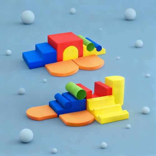 Yaofala 8-Piece Colourful Soft Play Set, Foam Climbing Blocks CRT7MG
