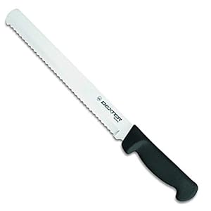 Dexter-Russell Basics P94804B 10″ Scalloped Slicer/Bread Knife with Black Polypropylene Handle