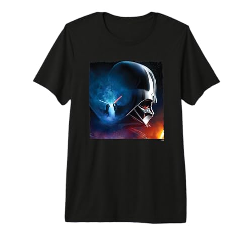 T-shirt Obi-Wan Kenobi vs Darth Vader en coton peigné lourd de qualité supérieure