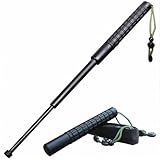Teleskopschlagstock, 545mm Schwarz Schlagstock Ausziehbar | 255 G Leicht | Rutschfester Griff | Kompakt & Faltbar | Selbstverteidigung & Camping, Trekking, Outdoor