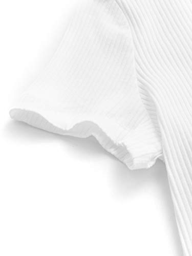 SweatyRocks Girl's Floral Graphic Tees Ruched Short Sleeve Crew Neck T Shirts3