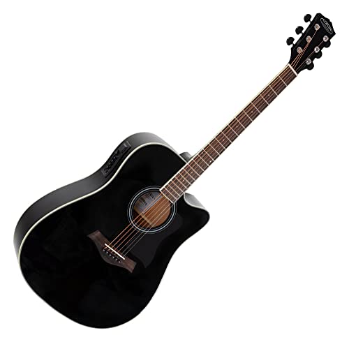 Classic Cantabile WS-20 BK Guitare Folk Noir - Les Beatles, Paul McCartney, John Lennon, RIngo Starr, George Harrison Classic Cantabile WS-20 BK Guitare Folk Noir