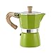 Gfryerty Cafetera italiana de aluminio para cafetera espresso, 3 tazas, color verde