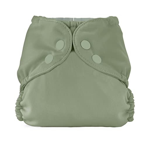 Image of Esembly Cloth Diaper Cover - Reusable Swim Diaper, Waterproof, Breathable - Adjustable Outer Layer Over Absorbent Inner for Blowout Protection - Aloe, Size 1 (7-17lbs)