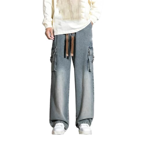 Men's American Retro Denim Loose Straight-Leg Wide-Leg Jeans2