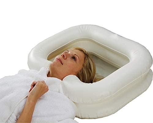 Inflatable Shampoo Basin For Bedside, Shampoo Tub For Locs, Portable Shampoo Bowl For Elderly, Disabled, Pregnant, Injured, Bedridden, Handicapped, Hair Washing Tray For Sink At Home (White) #TOP2