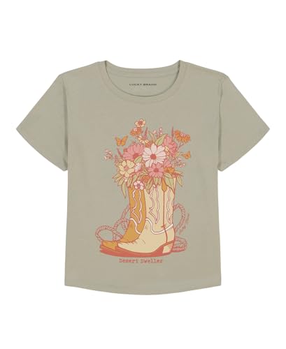 Image of Lucky Brand Girl's Short Sleeve Graphic T-Shirt, Tagless Cotton Tee with Fun Designs