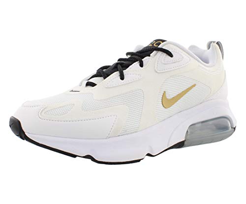 Nike Women's Air max 200 Running Shoes (Multicolour White Metallic Gold Black 102, 7.5)