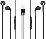 2 Pack Earbuds Earphones Wired Compatible with Samsung Galaxy 3.5mm Wired in-Ear Stereo Headphones with Mic and Remote Control for Galaxy S10 S9 S8 S7 S6 S5 Edge + Note 6 7 8 9(Black)