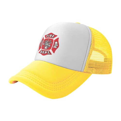 Firefighter Maltese Cross Trucker Hat Snapback Mesh Baseball Cap Unisex