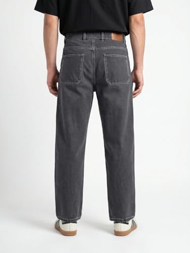 Image of Urbano Fashion Men's Loose Baggy Fit Washed Denim Jeans Non-Stretchable