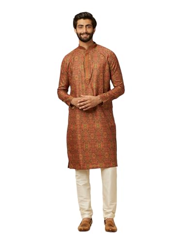 Image of Manyavar Men's Printed Embroidered Kurta Pyjama Set (2pcs)