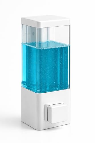 Image of Wall Mounted Liquid Soap Dispenser | Manual Handwash & Sanitizer Dispenser | Refillable Bathroom & Kitchen Soap Dispenser | Leak-Proof Push Button Design | White