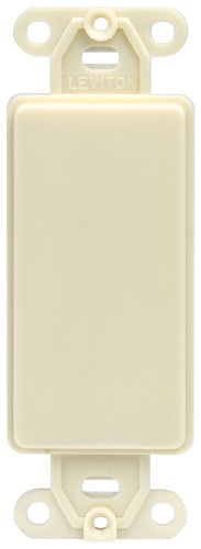 Leviton Decora Plastic Adapter Plate, Blank, No Hole, With-Ears, and Two Mounting Screws, 80414-I, Ivory