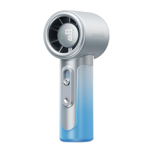 Image of Handheld Portable Fan, Adjustable Speed Powerful Mini Personal Fan, Rechargeable 5000mAh Battery Up to 18 Hours Runtime, Pocket Turbo Fan with Smart LED Display for Travel, Office, Outdoor