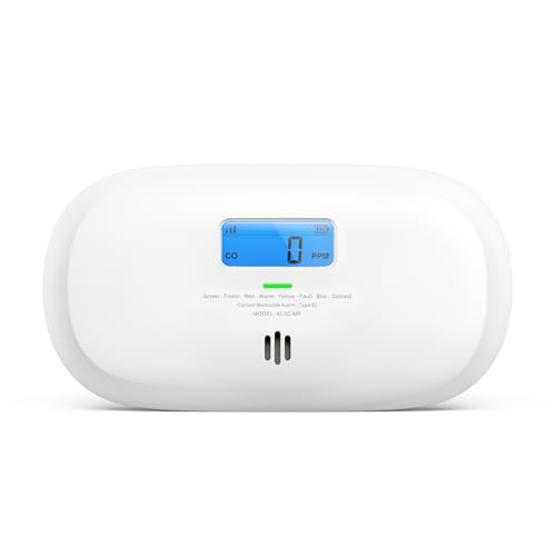X-Sense Smart Kohlenmonoxid Melder, TÜV Rheinland Zertifiziert, mit Digitalanzeige, austauschbarer Batterie, Basisstation SBS50 erforderlich (separat erhältlich), XC0C-MR, 1 Stück XC0C-MR oh