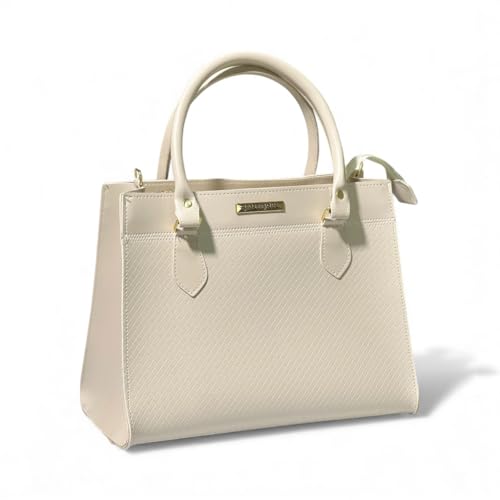 Bolsa Feminina Grande com alça transversal Santorini Handbag (creme)