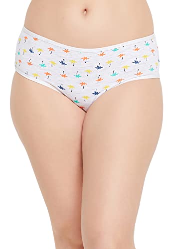 Image of Clovia Women's Cotton Mid Waist Coconut Tree Print Teenage Hipster Panty