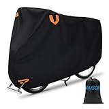 自転車カバー 420D超厚手 防水 防風 防塵 29インチ対応 サイクルカバー 電動自転車 ロードバイク 通勤自転車対応 耐水圧10000mm ダブル縫製 ロック穴 反射テープ 収納袋付き