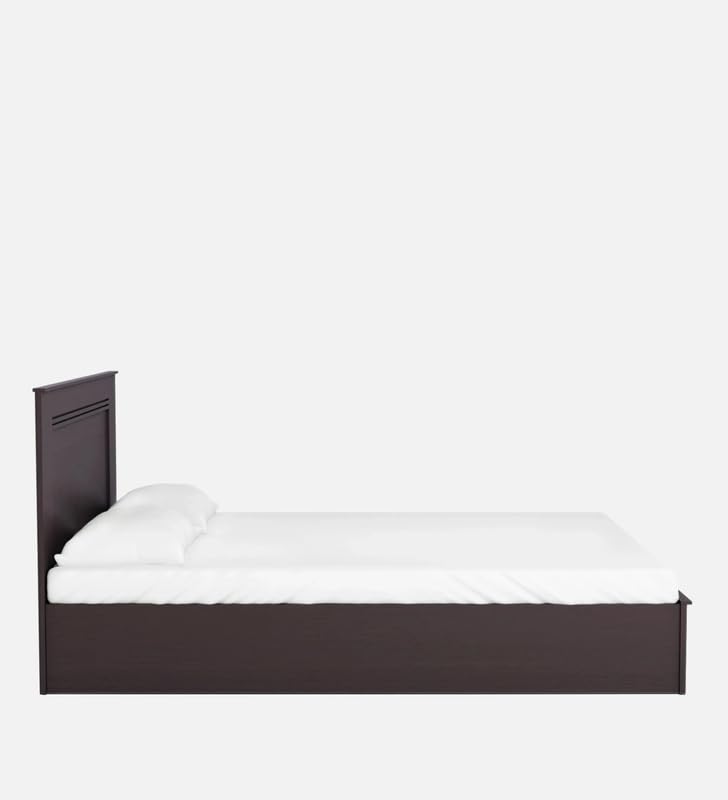 Image of Mintwud Pepperfry Engineered Wood King Size Bed with Hydraulic Storage | Wooden Double Bed Cot Palang Furniture with Headboard for Home Bedroom Living Room and Hotel (Walnut Finish)
