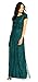 Adrianna Papell Women's Short Sleeve Blouson Beaded Gown, Dusty Emerald, 6