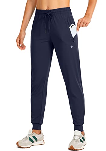 Women's Gradual Joggers Pants with Zipper Pockets - Tapered Fit for Running and Sweatpants