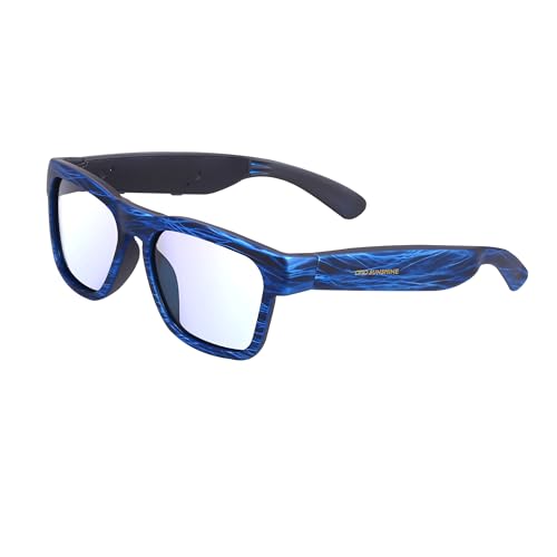 OhO Smart Glasses,Polarized Sunglasses with Bluetooth Speaker,Athletic/Outdoor UV Protection and Voice Control,Unisex(Transitional Blue Light Lens)