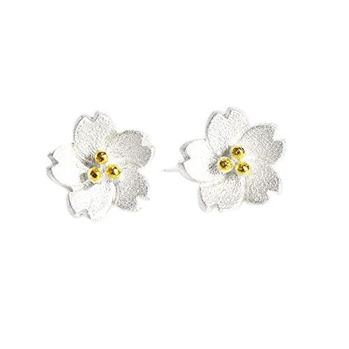 Boucles d'oreilles fleur de cerise pendantes rose bijou floral tendance