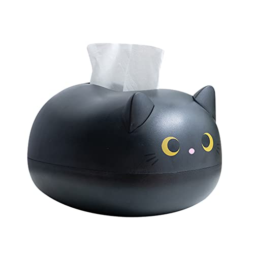 Cartoon Cat Tissue Box, Plastic Cute Cartoon Facial Tissue Box Cover Holder Case, Modern Facial Paper Holder Tissue Box Holder for Bathroom Bedroom Living Room Kitchen Car Home Office