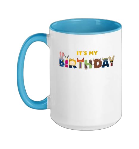Disney Zootopia "It's My Birthday" Party Matching Ceramic Mug, Blue/White, 15oz by Disney - Used condition - US$16.24