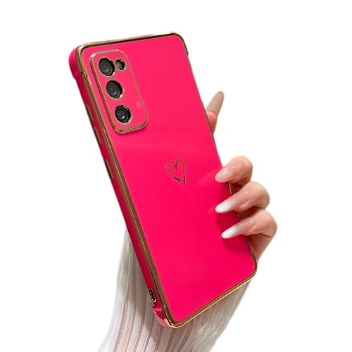 Coque Samsung S20 FE 5G rose vif avec motif cœurs et protection d'objectif