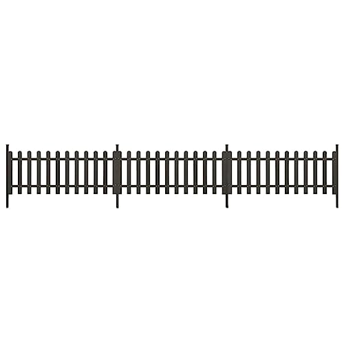 vidaXL 3X Lattenzaun mit Pfosten Gartenzaun Zierzaun Friesenzaun Sichtschutz Zaun Zaunfeld Beeteinfassung Staketenzaun WPC 614x80cm