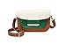 Daisy Rose Cross Body Bag with Magnet Closure - PU Vegan Leather Shoulder Bag - GREEN/CREAM/BROWN