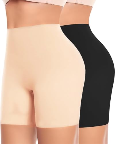 El Mejor Listado de Calzones de Mujer de Moda los mejores 5. 48 2 Piezas Tipo Shorts Boxer Invisibles con Cintura Alta,Pantalones Cortos Boxer Mujer Sin Costura,Calzon Faja Short Invisible Calzones Sin Costuras para Mujer Control Moderado (M,...
