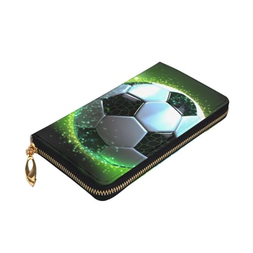 cool soccer ball Wallet for Men Women Long Purse Leather Clutch Large Business Handbag Travel Phone Holder Credit Card Holder Money Case with Zipper Leather Wallets Gift3